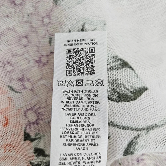 ASOS Design Fit Flare Mini Wrap Dress White Floral V Neck Tie - Picture 8 of 8